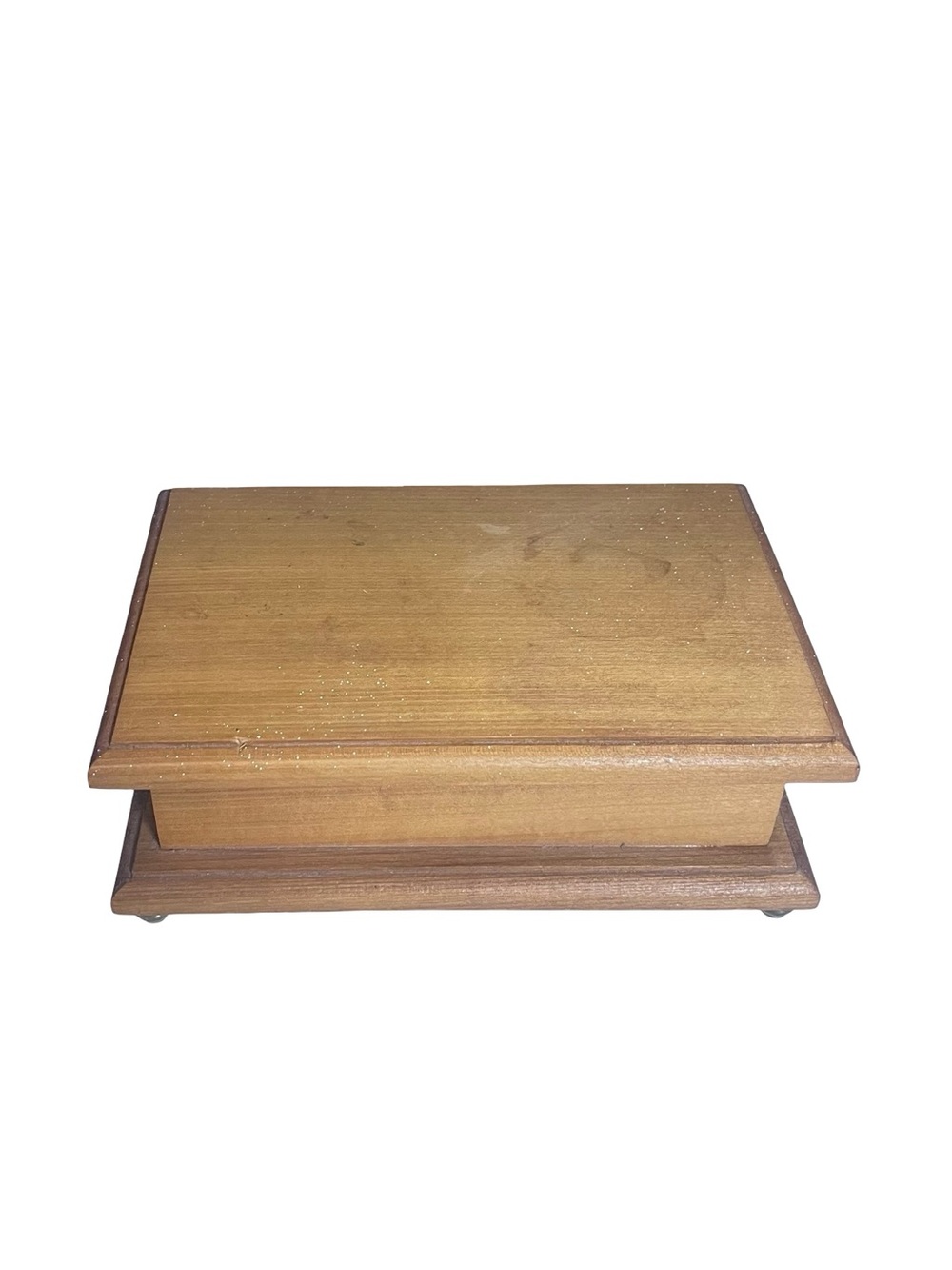 Handcrafted Ron Seese Signed Wood Keepsake Box Footed Custom Jewelry Trunk WV